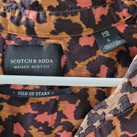 Scotch & Soda Field Womens Shirt Size Small Animal Print Lightweight Collared - Picture 2 of 6